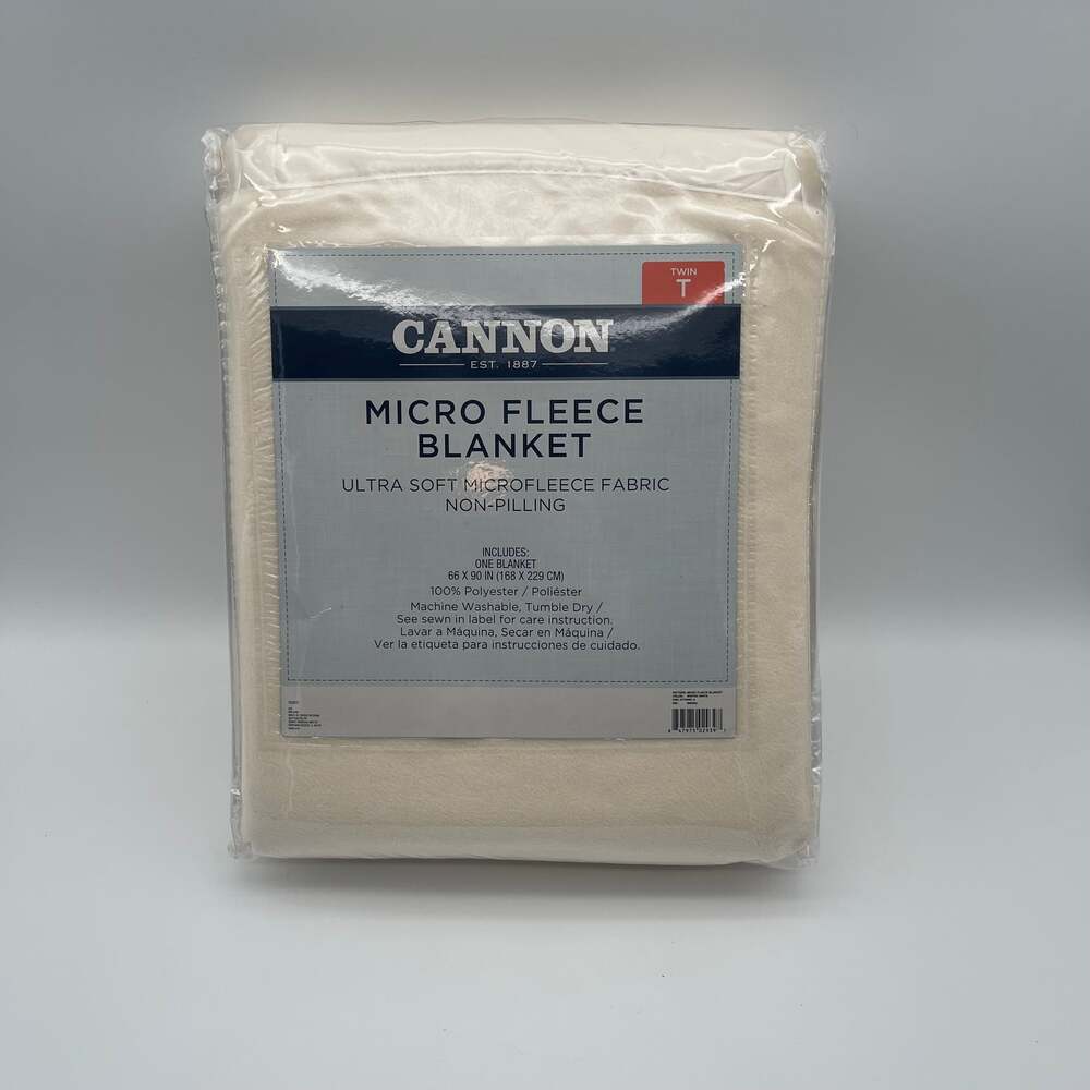Cannon Micro Fleece‎ Blanket Twin Winter White Non-Pilling